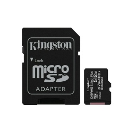MicroSD Kingston, 512 Go + adaptateur