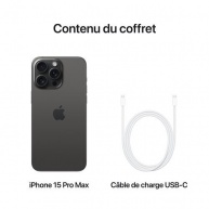 iPhone 15 Pro Max ReFé A+, Noir, 256 Go, A+